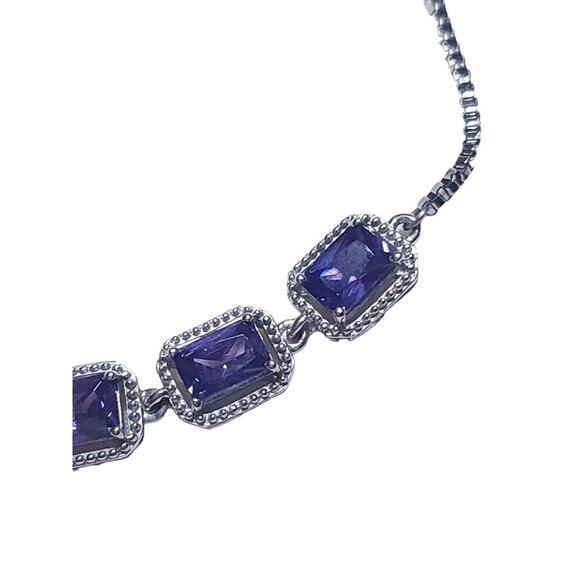 316L Stainless Steel Cubic Zirconia 18k Simulated Peridot Adjustable Bracelet - Picture 4 of 5